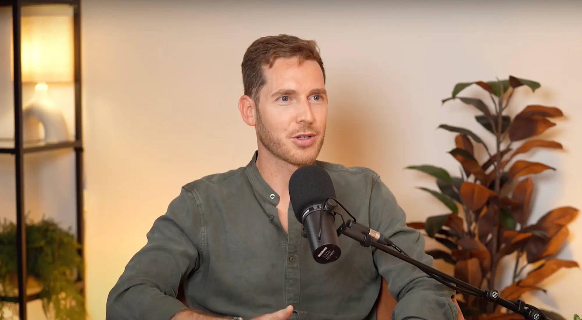 Yoann Berno recording the Climate Insiders podcast